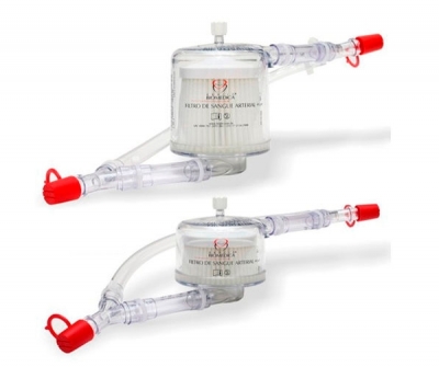 Extracorporeal circulation filter / arterial / blood / polycarbonate