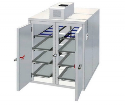 Mortuary stretcher refrigerated mortuary cabinet / front-loading / 8-body