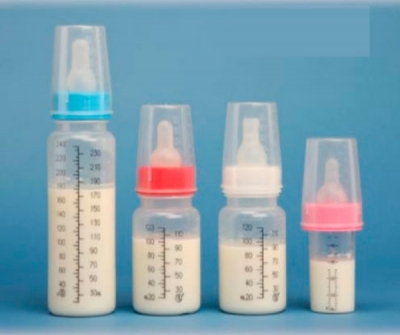 Single-use baby bottle / polypropylene