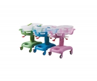 Trendelenburg hospital bassinet / on casters / height-adjustable / transparent